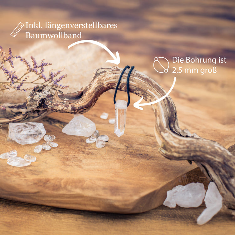 Bergkristall Spitze Rohsteinanhänger