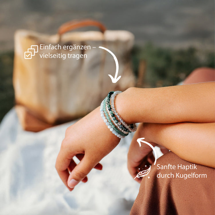 Aquamarin Mini-Kugelarmband | 4 mm