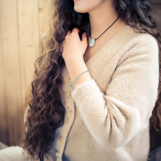 Aquamarin Mini-Kugelarmband | 4 mm