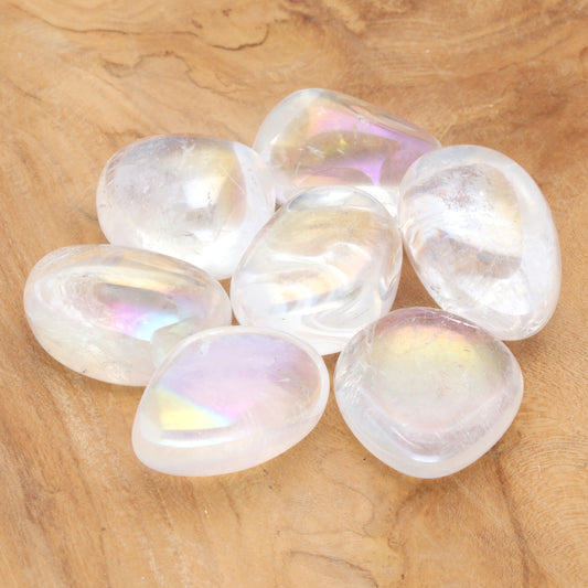 Angel Aura (Cristal de roca vaporizado) Piedra rodada