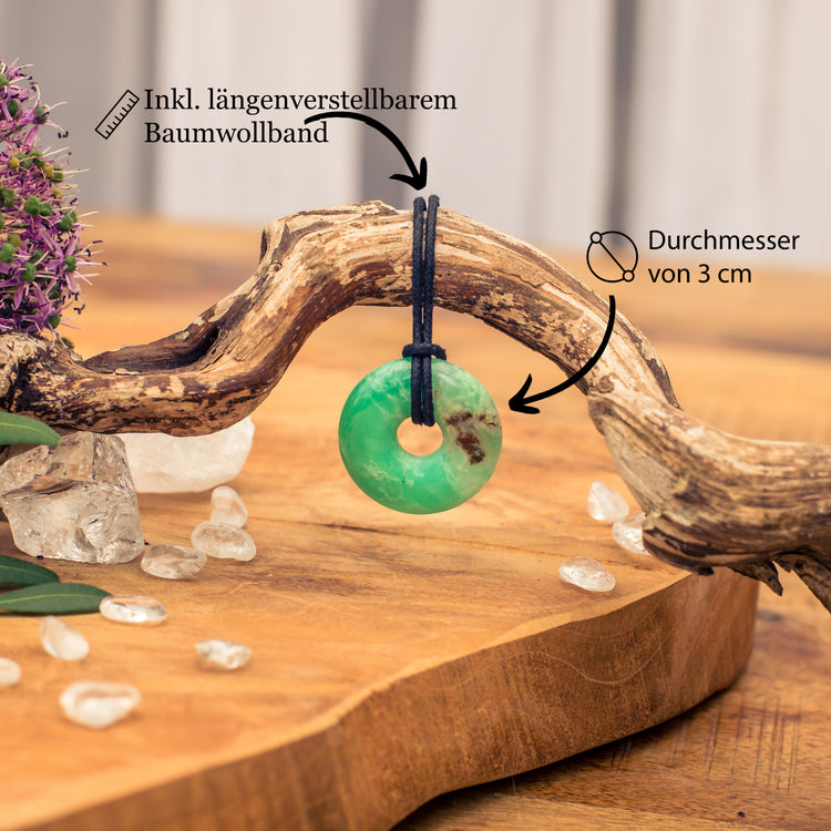 Chrysoprase Donut Pendant | 30 mm Pendant