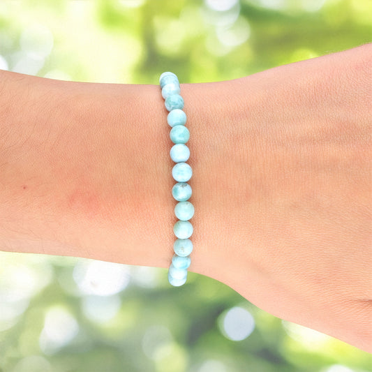 Bracelet de perles en Larimar | 6mm