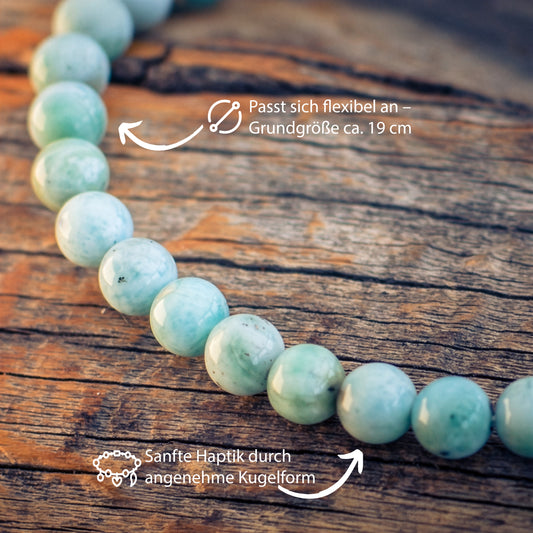 Bracelet de perles en Larimar | 6mm