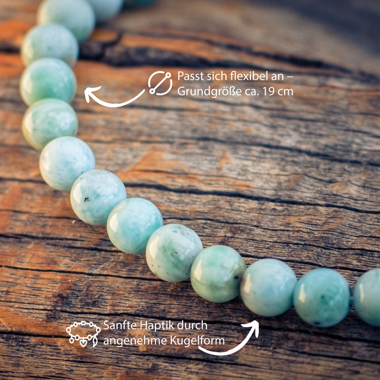 Bracelet de perles en Larimar | 6mm