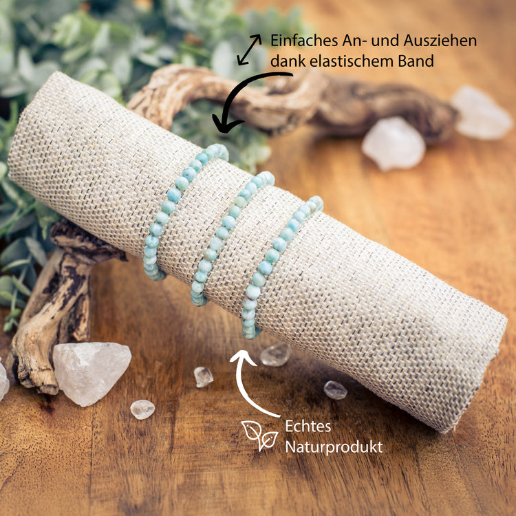 Bracelet de perles en Larimar | 6mm