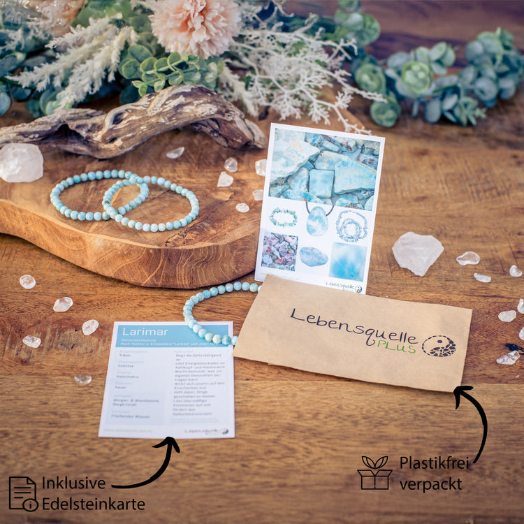 Bracelet de perles en Larimar | 6mm