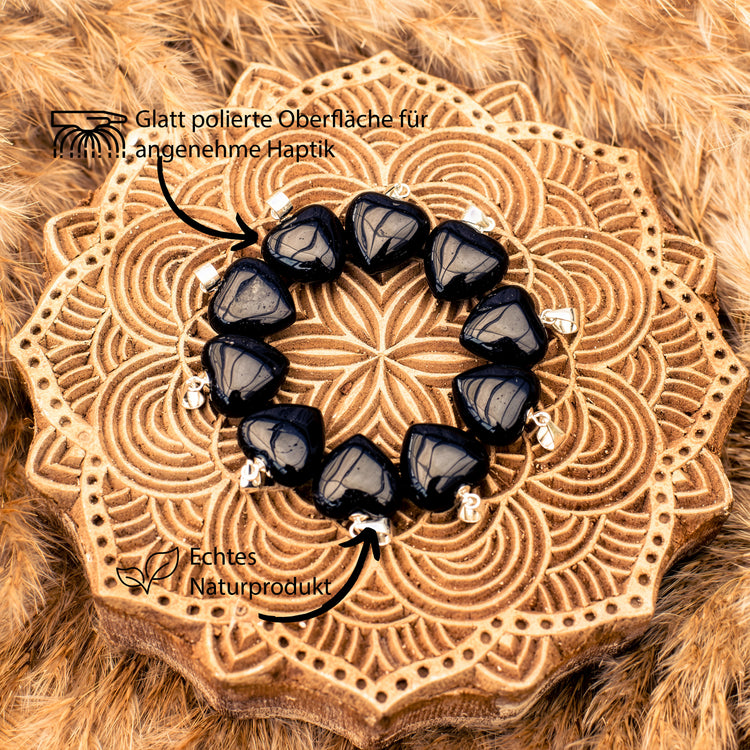 Turmalin (Schörl) Herzanhänger | 2x2 cm