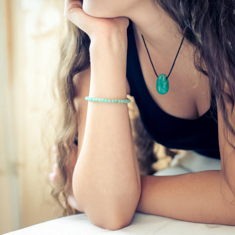 Amazonit Mini-Kugelarmband | 4 mm