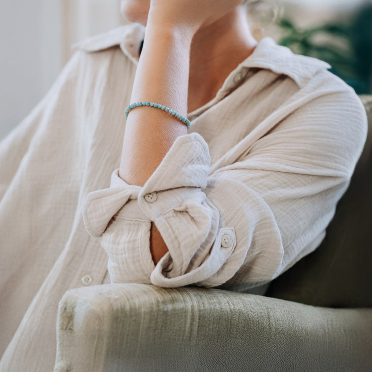 Larimar Mini-Kugelarmband | 4 mm