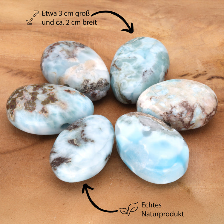 Pendentif goutte en Larimar avec inclusion