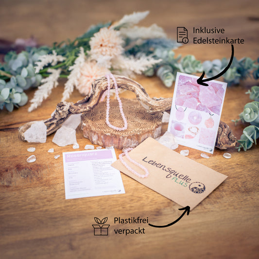 Rosenquarz Kugelkette | Ø 4mm mit 925er Silber Verschluss | 45cm