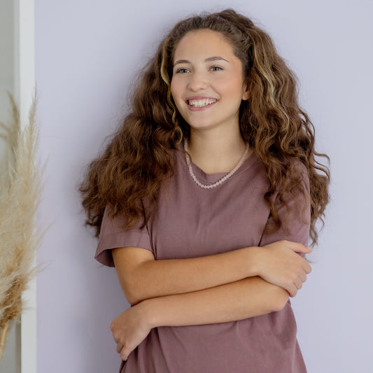 Rosenquarz Kugelkette | Ø 4mm mit 925er Silber Verschluss | 45cm