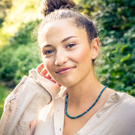 Apatit Kugelkette | Ø 4mm mit 925er Silber Verschluss | 45cm