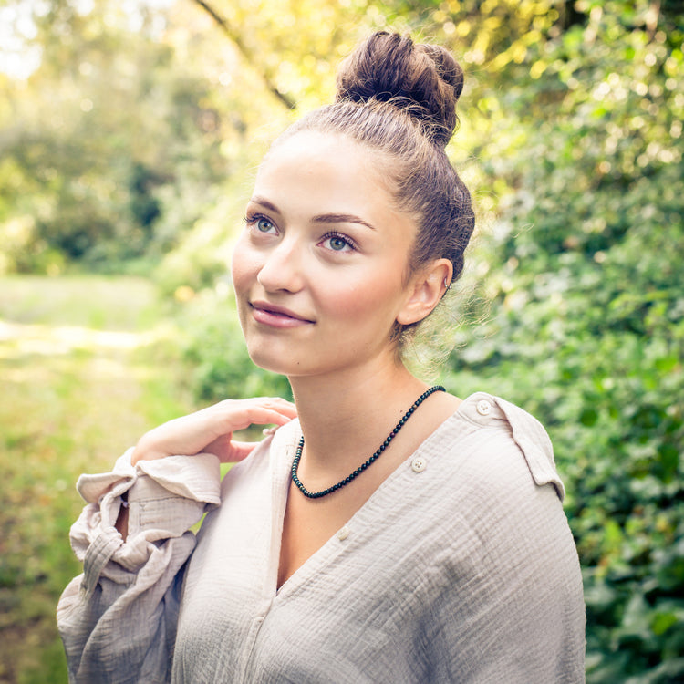 Heliotrop Kugelkette | Ø 4mm mit 925er Silber Verschluss | 45cm