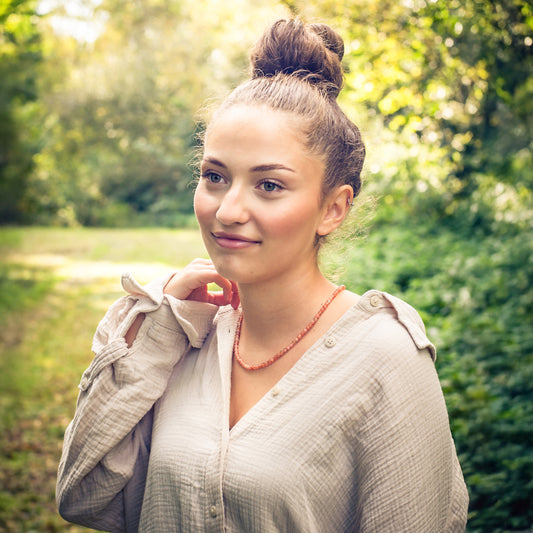 Sonnenstein Kugelkette | Ø 4mm mit 925er Silber Verschluss | 45cm