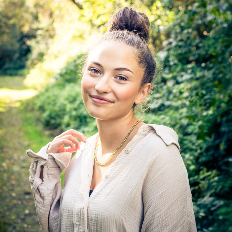 Peridot Kugelkette | Ø 4mm mit 925er Silber Verschluss | 45cm