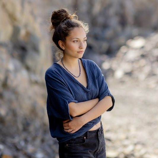 Sodalith Kugelkette | Ø 4mm mit 925er Silber Verschluss | 45cm