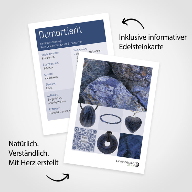 Dumortierit Kugelkette | Ø 4mm mit 925er Silber Verschluss | 45cm