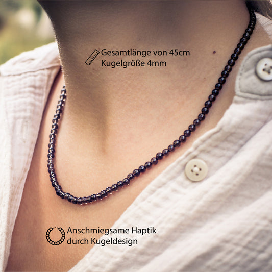 Rauchquarz Kugelkette | Ø 4mm mit 925er Silber Verschluss | 45cm