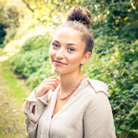 Rhodonit Kugelkette | Ø 4mm mit 925er Silber Verschluss | 45cm