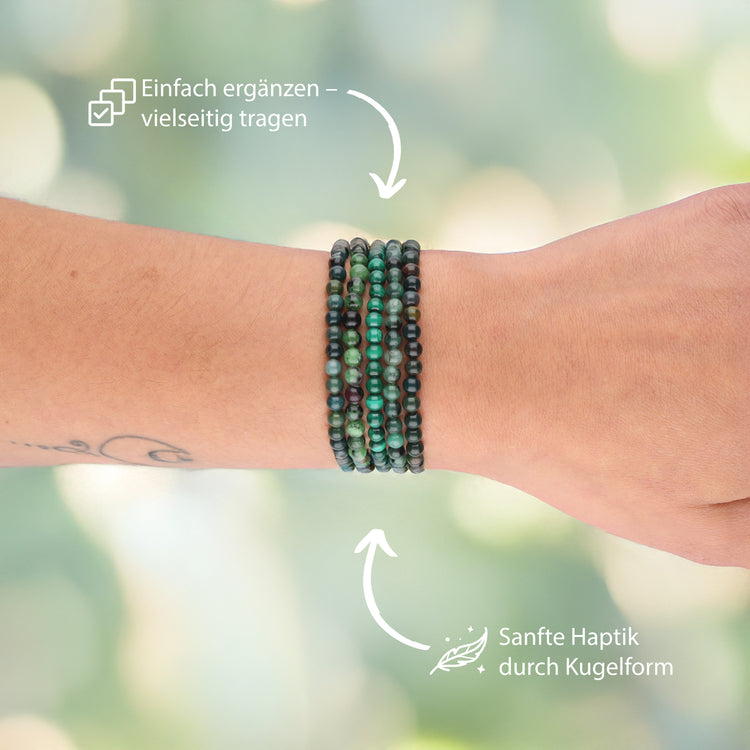 Smaragd Mini-Kugelarmband | 4 mm