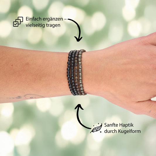 Bronzit Mini-Kugelarmband | 4 mm