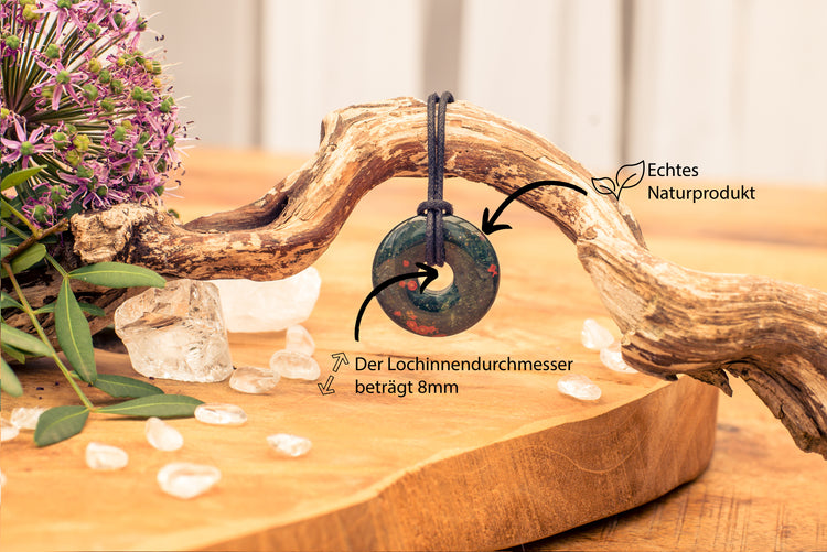 Heliotrop Donut | 30 mm Anhänger + Baumwollband