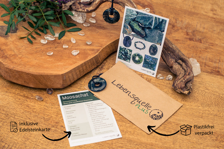 Moosachat Donut | 30 mm Anhänger + Baumwollband