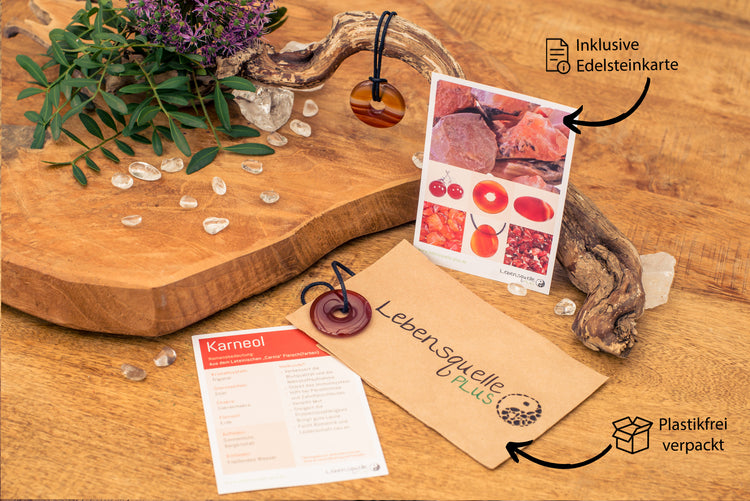 Karneol Donut | 30 mm Anhänger + Baumwollband