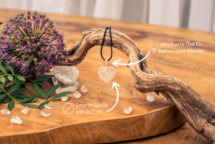 Bergkristall Herzanhänger | 2x2 cm