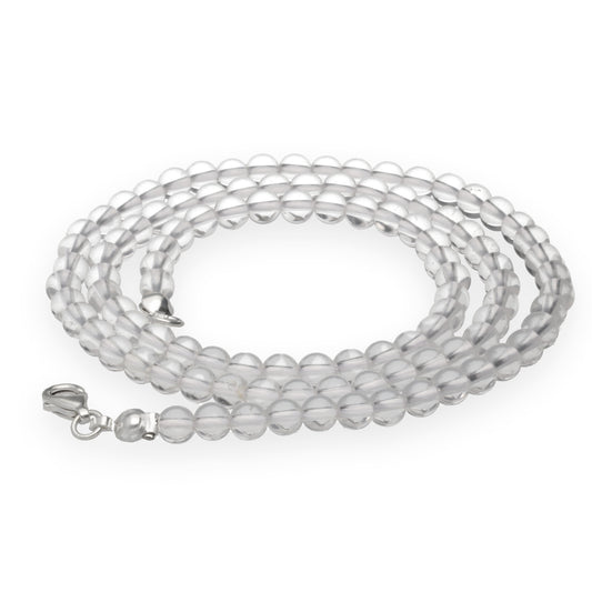 Bergkristall Kugelkette | Ø 4mm mit 925er Silber Verschluss | 45cm