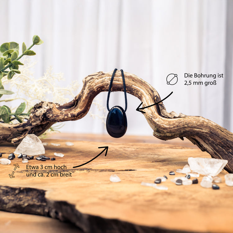 Turmalin, schwarz (Schörl) Tropfenanhänger