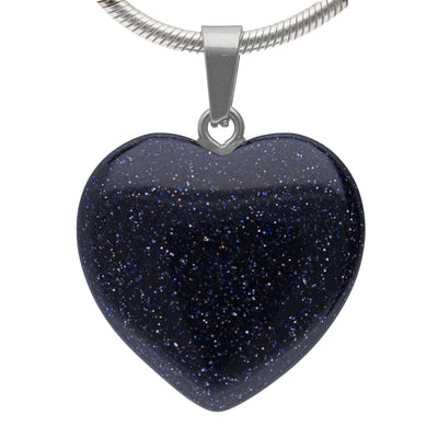 Colgante de corazón de lluvia de estrellas azul | 2x2 cm