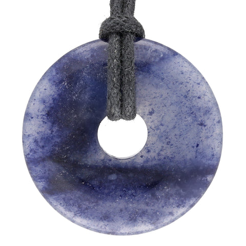 Blauquarz Donut | 30 mm Anhänger + Baumwollband