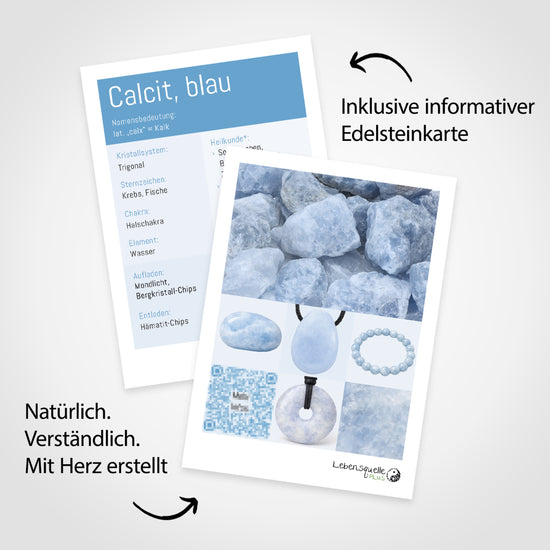 Calcit blau Edelsteinkarte – im Lieferumfang enthalten