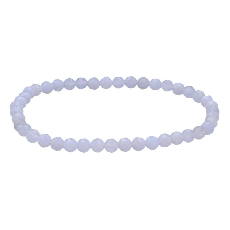Chalcedon, blau | facettiertes Armband | 4 mm