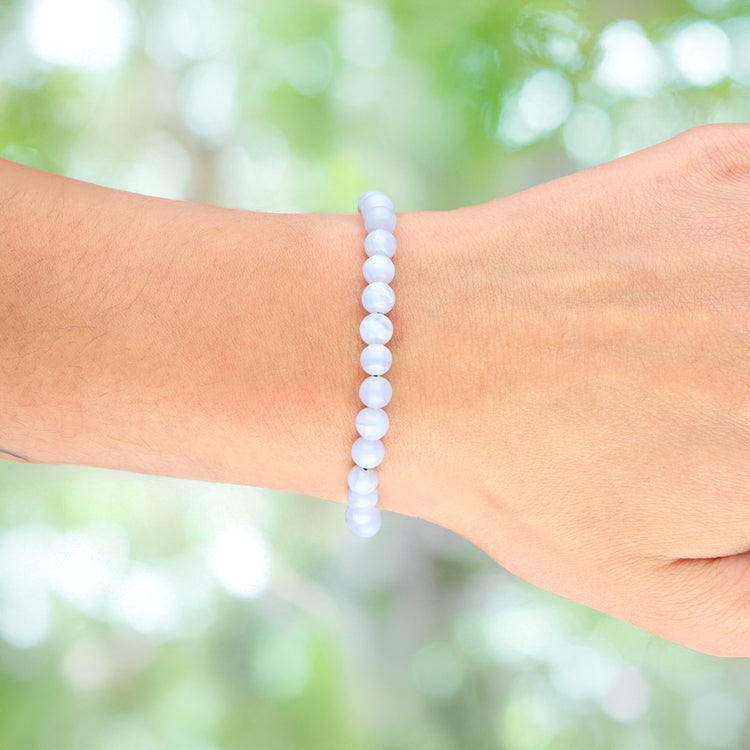 Chalcedon, blau Kugelarmband | 6 mm