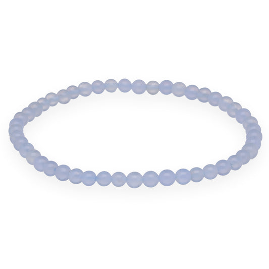 Chalcedon, blau Mini-Kugelarmband | 4 mm