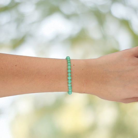 Chrysopras Mini-Kugelarmband | 4 mm