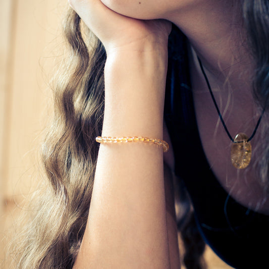 Citrin Mini-Kugelarmband | 4 mm