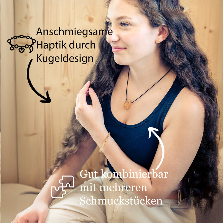Citrin Mini-Kugelarmband | 4 mm