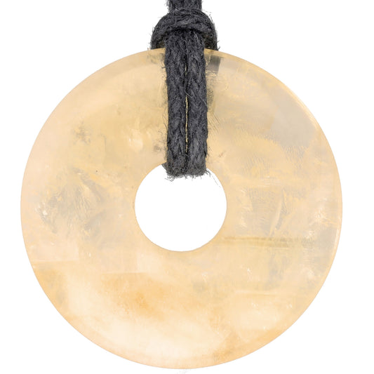 Citrin Donut | 30 mm Anhänger + Baumwollband