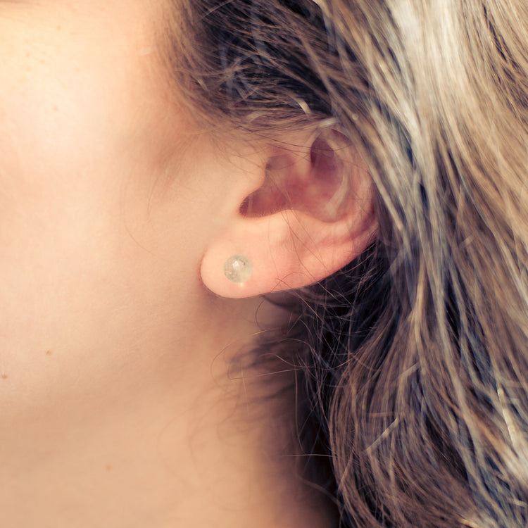 Bergkristall Ohrstecker 6 mm | 925er Silber