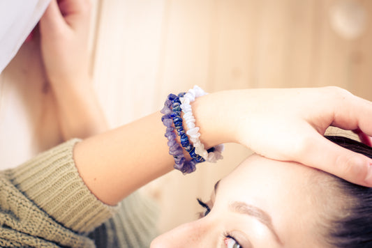 Chalcedon, blau Splitterarmband