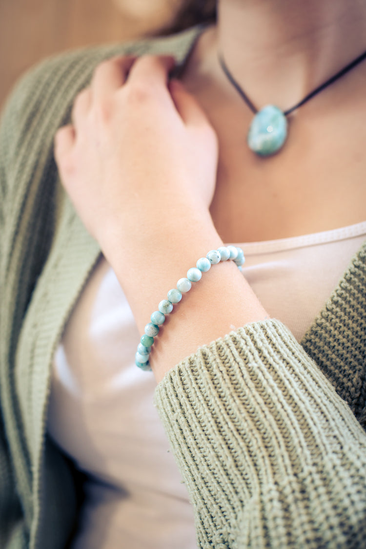 Larimar Kugelarmband | 6mm