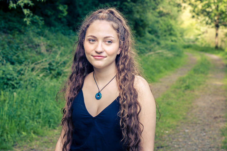 Chrysokoll Donut | 30 mm Anhänger + Baumwollband