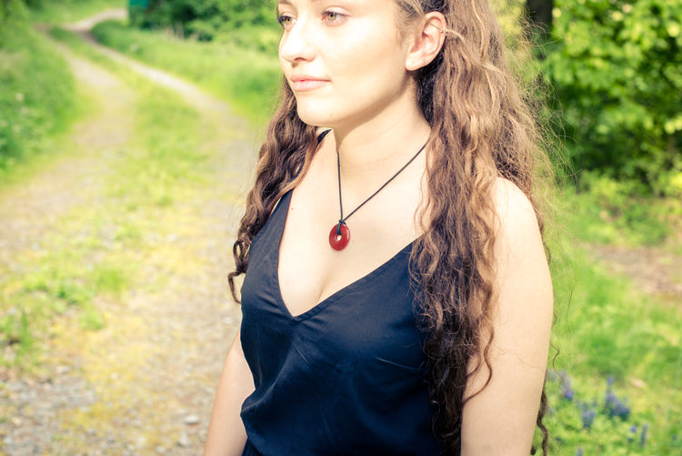 Karneol Donut | 30 mm Anhänger + Baumwollband