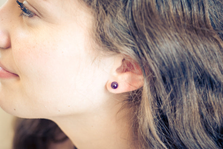 Amethyst Ohrstecker 6 mm | 925er Silber