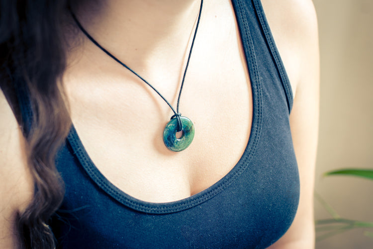 Moosachat Donut | 30 mm Anhänger + Baumwollband