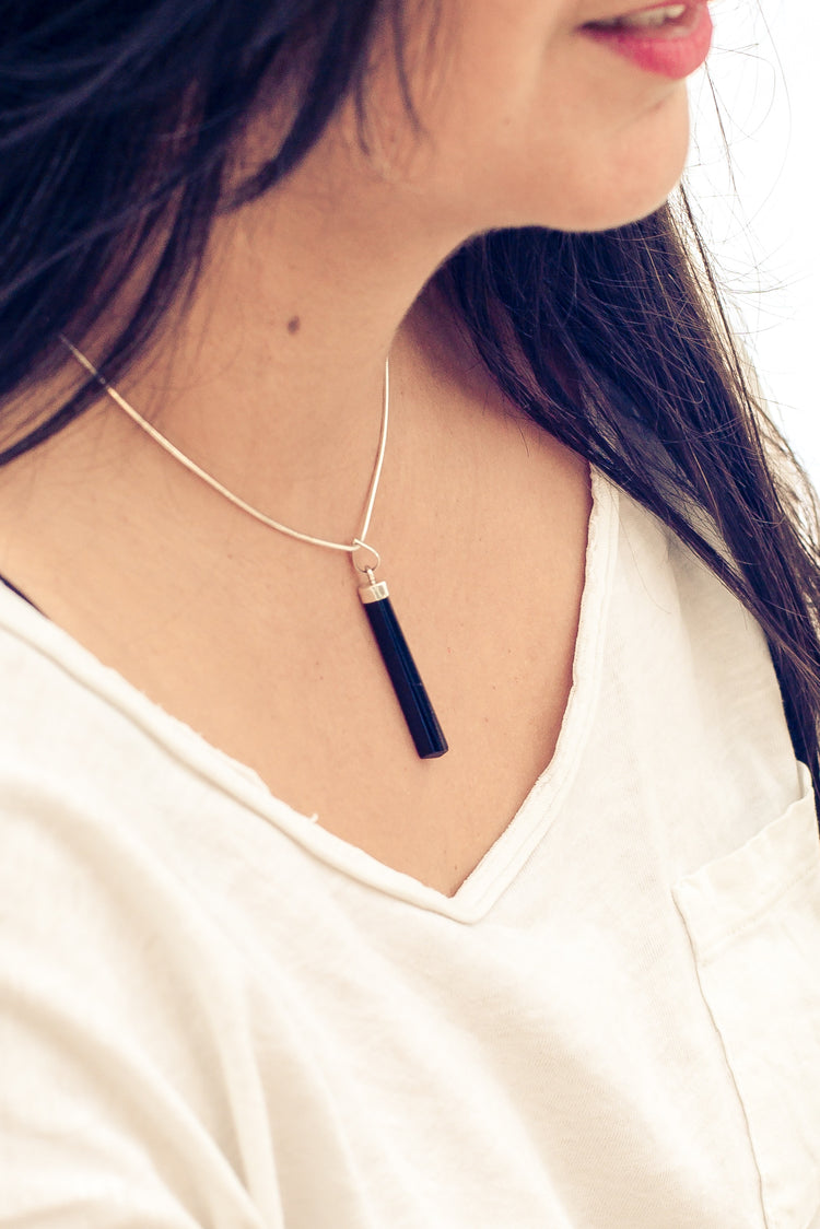 Turmalin, schwarz (Schörl) polierte Spitze | 3-4 cm